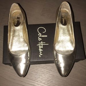 Cole Haan Gold Ballet Slippers